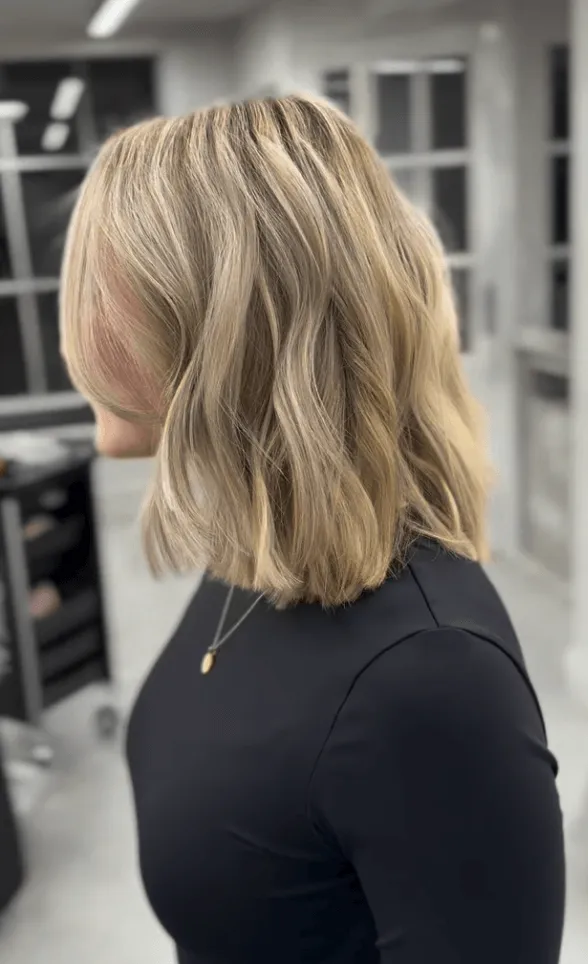 Blonde textured bob with soft waves